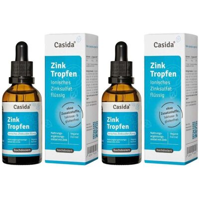 Casida Zink Tropfen ionisches Zinksulfat flüssig 2x 2x50 ml Casida Zink Tropfen ionisches Zinksulfat flüssig 2x 2x50 ml