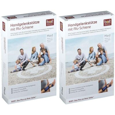 Bort Handgelenkstütze m.Aluschiene re.S schwarz 2x 2x1 St Bandage(s) Bort Handgelenkstütze m.Aluschiene re.S schwarz 2x 2x1 St Bandage(s)