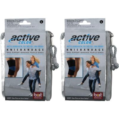 Bort ActiveColor Kniebandage L schwarz 2x 2x1 St Bandage(s) Bort ActiveColor Kniebandage L schwarz 2x 2x1 St Bandage(s)