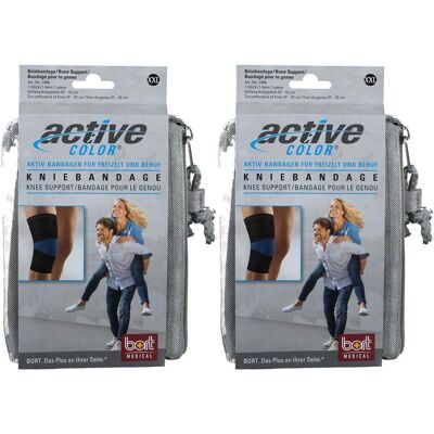 Bort ActiveColor Kniebandage XXL schwarz 2x 2x1 St Bandage(s) Bort ActiveColor Kniebandage XXL schwarz 2x 2x1 St Bandage(s)
