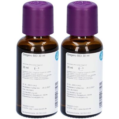 TAOASIS Oregano ÖL Bio x2 2x30 ml Ätherisches Öl TAOASIS Oregano ÖL Bio x2 2x30 ml Ätherisches Öl