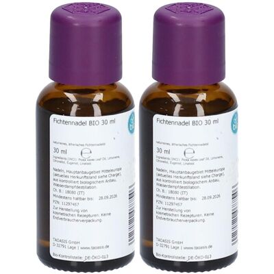 TAOASIS Fichtennadel ÖL Bio x2 2x30 ml Ätherisches Öl TAOASIS Fichtennadel ÖL Bio x2 2x30 ml Ätherisches Öl