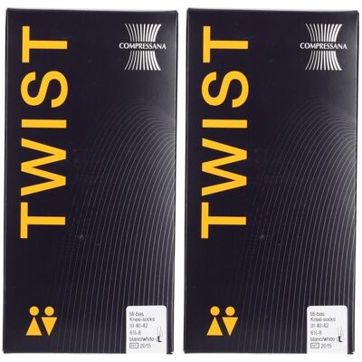 Compressana Twist St.Kniestr.40-42 Gr.3 weiß x2 2x2 St Compressana Twist St.Kniestr.40-42 Gr.3 weiß x2 2x2 St