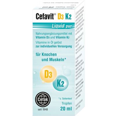 Cefavit D3 K2 Liquid pur Tropfen zum Einnehmen 20 ml Cefavit D3 K2 Liquid pur Tropfen zum Einnehmen 20 ml