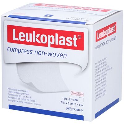 Leukoplast compress non-woven 7,5x7,5cm ste.4f 100 St Kompressen Leukoplast compress non-woven 7,5x7,5cm ste.4f 100 St Kompressen