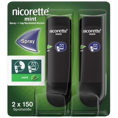 Nicorette Mint Spray 1 mg/Sprühstoß NFC 2 St Nicorette Mint Spray 1 mg/Sprühstoß NFC 2 St