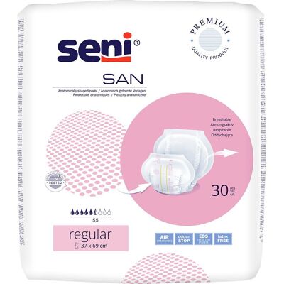 Seni San Regular Anatomische Inkontinenzvorlage - 30 Stück Seni San Regular Anatomische Inkontinenzvorlage - 30 Stück