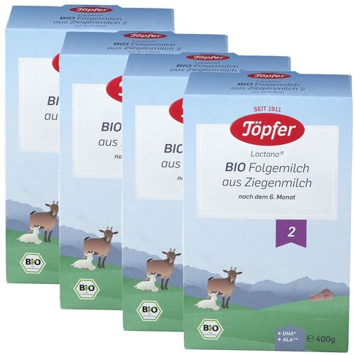 4x Töpfer Bio Folgemilch auf Ziegenmilchbasis 2 4x400 g Pulver
