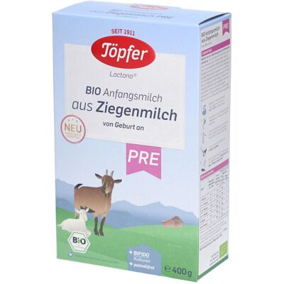 Töpfer Bio Pre Anfangsmilch auf Ziegenmilchbasis 400 g Pulver Töpfer Bio Pre Anfangsmilch auf Ziegenmilchbasis 400 g Pulver