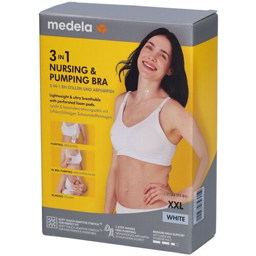 Medela 3in1 nursing & pumping BH XXL weiß 1 St Bustier