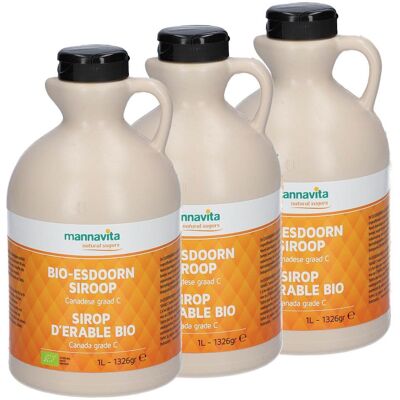 3x Mannavita Ahornsiroop Graad C ok Nlfr 3x1 l Sirup 3x Mannavita Ahornsiroop Graad C ok Nlfr 3x1 l Sirup
