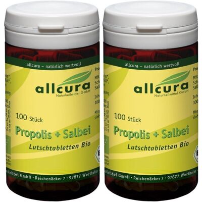 allcura Propolis Salbei Lutschtabletten Bio 2x 2x100 St allcura Propolis Salbei Lutschtabletten Bio 2x 2x100 St