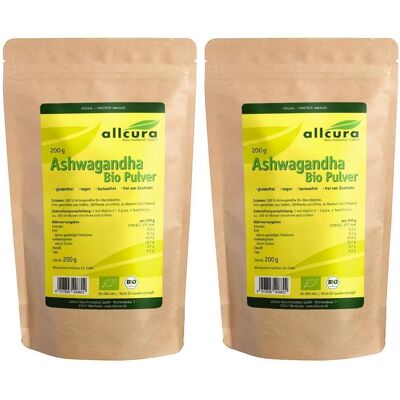 allcura Ashwagandha BIO Pulver 2x 2x200 g allcura Ashwagandha BIO Pulver 2x 2x200 g