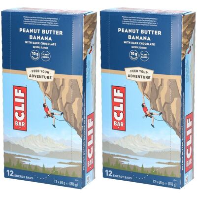 Clif Bar, Peanut Butter Banana Dark Chocolate 12x68g 2x 2x12x68 g Clif Bar, Peanut Butter Banana Dark Chocolate 12x68g 2x 2x12x68 g