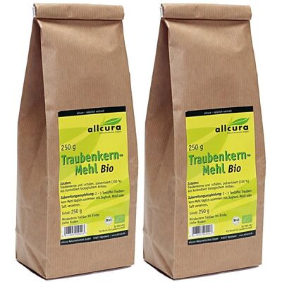 allcura Traubenkern-Mehl Bio 2x 2x250 g Pulver allcura Traubenkern-Mehl Bio 2x 2x250 g Pulver