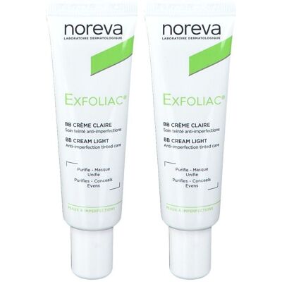 Noreva Exfoliac getönte BB-Creme hell 2x 2x30 ml Tagescreme Noreva Exfoliac getönte BB-Creme hell 2x 2x30 ml Tagescreme
