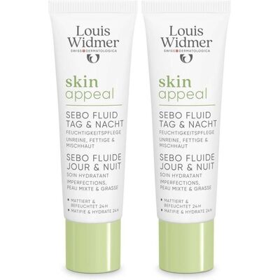 Louis Widmer Widmer Skin Appeal Sebo Fluid Tag & Nacht o.P. 2x 2x30 ml Emulsion Louis Widmer Widmer Skin Appeal Sebo Fluid Tag & Nacht o.P. 2x 2x30 ml Emulsion