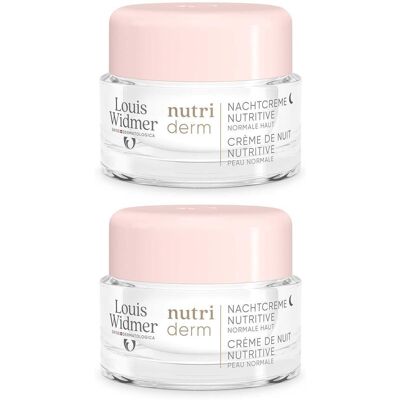 Louis Widmer Widmer nutriderm Nachtcreme Nutritive l.P. 2x 2x50 ml Louis Widmer Widmer nutriderm Nachtcreme Nutritive l.P. 2x 2x50 ml