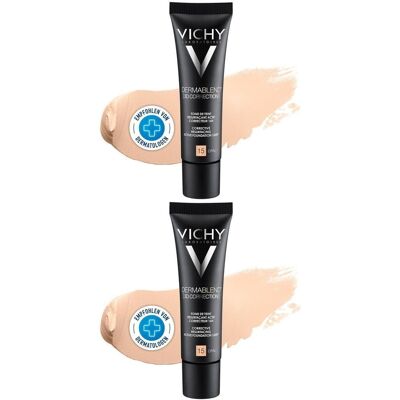 Vichy Dermablend 3D Make-up 15 2x 2x30 ml Make up Vichy Dermablend 3D Make-up 15 2x 2x30 ml Make up