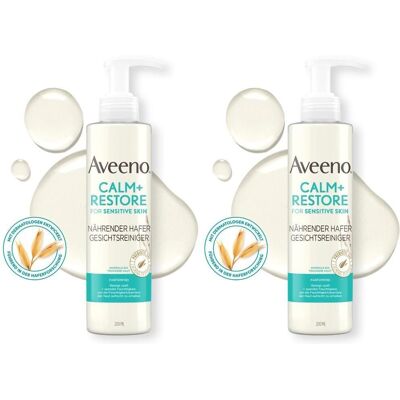 Aveeno Calm+ Restore nährender Hafer Gesichtsrein. 2x 2x200 ml Flüssigseife Aveeno Calm+ Restore nährender Hafer Gesichtsrein. 2x 2x200 ml Flüssigseife