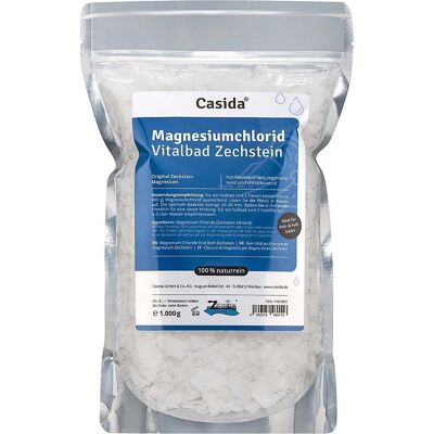 Casida Magnesiumchlorid Zechstein Badesalz - 1kg Casida Magnesiumchlorid Zechstein Badesalz - 1kg