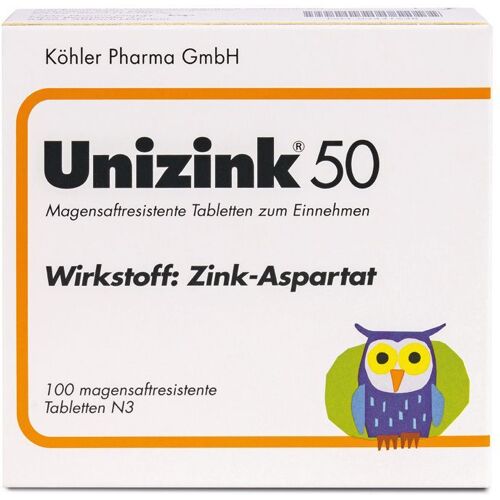 Unizink 50 magensaftresistente Tabletten 100 St magensaftresistent