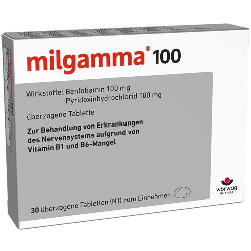 Milgamma 100 mg überzogene Tabletten 30 St Überzogene