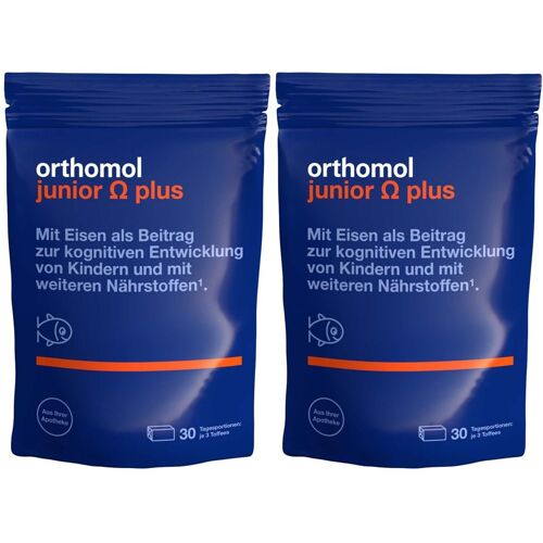 2x Orthomol Junior Omega plus Kaudragees 2x30 St
