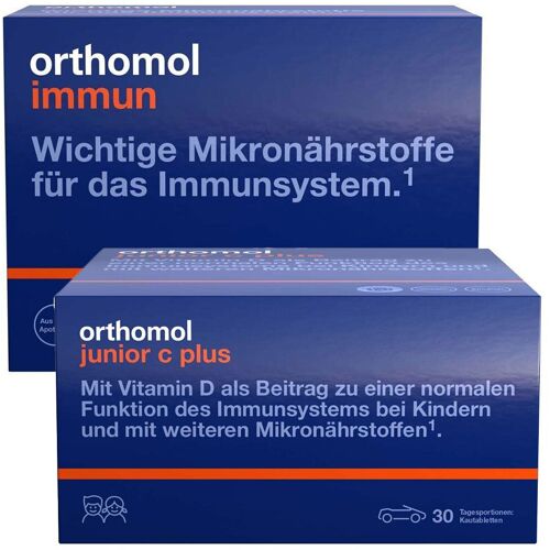 Orthomol Immun Granulat Beutel & Junior C plus Kautabl. Waldfrucht 1 St Set