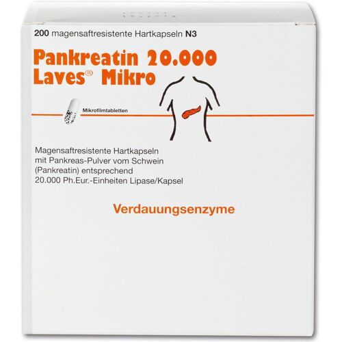 Pankreatin 20.000 Laves Mikro magensaftr.Hartkaps. 200 St Kapseln magensaftresistent