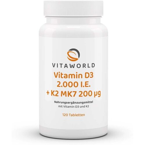 vitaworld Vitamin D3+K2 2.000 I.e./200 µg Tabletten 120 St
