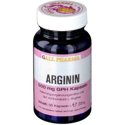 GALL PHARMA Arginin 500 mg GPH Kapseln 60 St GALL PHARMA Arginin 500 mg GPH Kapseln 60 St