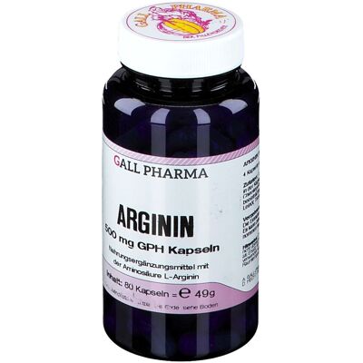 GALL PHARMA Arginin 500 mg GPH Kapseln 80 St GALL PHARMA Arginin 500 mg GPH Kapseln 80 St