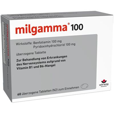 Milgamma 100 mg überzogene Tabletten 60 St Überzogene Milgamma 100 mg überzogene Tabletten 60 St Überzogene