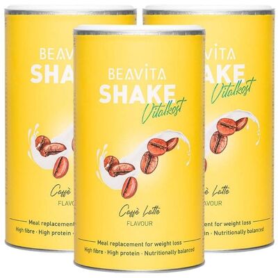 Beavita 2 Wochen Diät-Paket, Caffé Latte 3x572 g Pulver Beavita 2 Wochen Diät-Paket, Caffé Latte 3x572 g Pulver