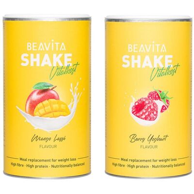Binikifigur-Set Beavita Himbeere-Joghurt + Mango Lassi 2x572 g Pulver Binikifigur-Set Beavita Himbeere-Joghurt + Mango Lassi 2x572 g Pulver
