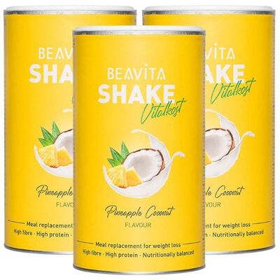 Beavita Vitalkost Plus Diät-Shake, Kokos-Ananas 3x572 g Pulver Beavita Vitalkost Plus Diät-Shake, Kokos-Ananas 3x572 g Pulver