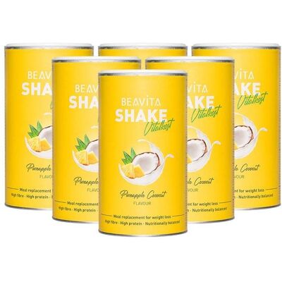 Beavita Vitalkost Plus Diät-Shake, Kokos-Ananas 6x572 g Pulver Beavita Vitalkost Plus Diät-Shake, Kokos-Ananas 6x572 g Pulver