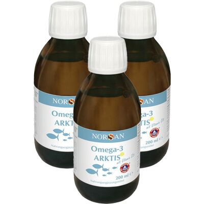 3x Norsan Omega-3 Arktis mit Vitamin D3 flüssig 3x200 ml Flüssigkeit 3x Norsan Omega-3 Arktis mit Vitamin D3 flüssig 3x200 ml Flüssigkeit