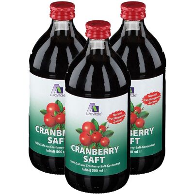 Avitale 3x Cranberry Saft 100% Frucht 3x500 ml Avitale 3x Cranberry Saft 100% Frucht 3x500 ml