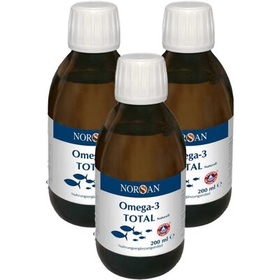3x Norsan Omega-3 Total Naturell flüssig 3x200 ml Flüssigkeit 3x Norsan Omega-3 Total Naturell flüssig 3x200 ml Flüssigkeit