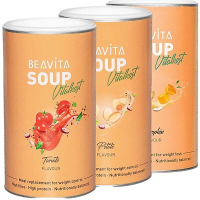 Beavita Vitalkost Diät-Suppe, Mix 3x540 g Pulver Beavita Vitalkost Diät-Suppe, Mix 3x540 g Pulver