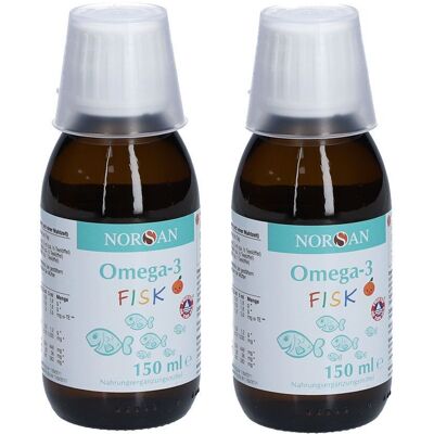 Norsan Omega-3 Fisk f.Kinder flüssig x2 2x150 ml Flüssigkeit Norsan Omega-3 Fisk f.Kinder flüssig x2 2x150 ml Flüssigkeit