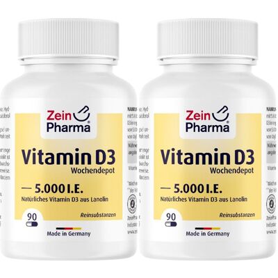 ZeinPharma Vitamin D3 Kapseln 5000 I.e. Doppelpack 2x90 St ZeinPharma Vitamin D3 Kapseln 5000 I.e. Doppelpack 2x90 St