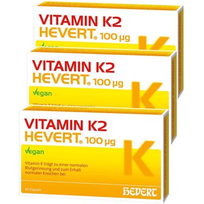 Vitamin K2 Hevert 100Ug 3er-Pack 3x60 St Kapseln Vitamin K2 Hevert 100Ug 3er-Pack 3x60 St Kapseln