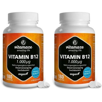 vitamaze Vitamin B12 1.000Ug x2 2x180 St Tabletten vitamaze Vitamin B12 1.000Ug x2 2x180 St Tabletten