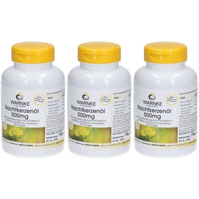 WARNKE Nachtkerzenöl 500 mg Kapseln 3x 3x250 St WARNKE Nachtkerzenöl 500 mg Kapseln 3x 3x250 St