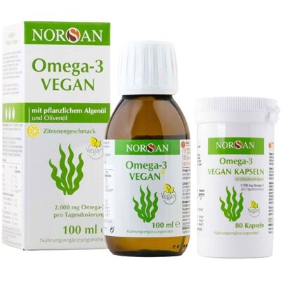 Norsan Omega-3 vegan flüssig & Kapseln 1 St Set Norsan Omega-3 vegan flüssig & Kapseln 1 St Set