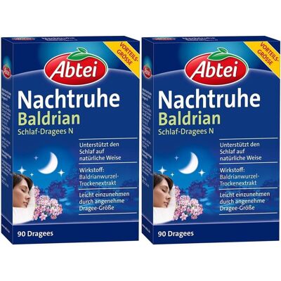 Abtei Nachtruhe Baldrian Schlaf-Dragees N x2 2x90 St Dragees Abtei Nachtruhe Baldrian Schlaf-Dragees N x2 2x90 St Dragees
