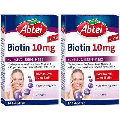 Abtei Biotin 10 mg Tabletten x2 2x30 St Abtei Biotin 10 mg Tabletten x2 2x30 St